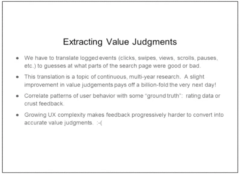 Google Extracting Value Judgments