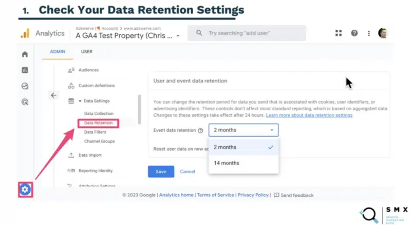 Charles Farina Data Retention Settings