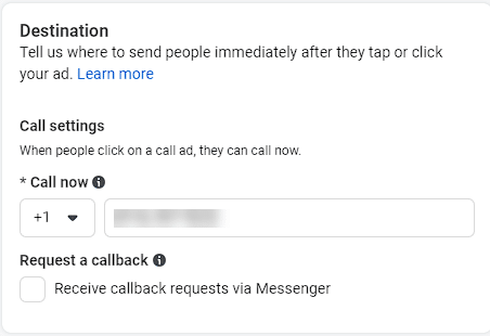 Meta ads - Calls