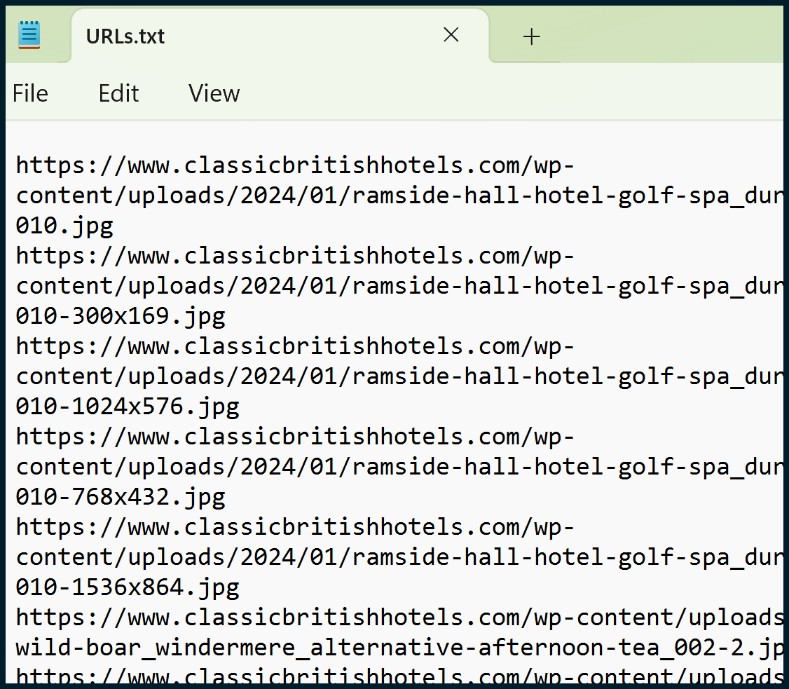 Move Missing Alt Image URLs to Txt File