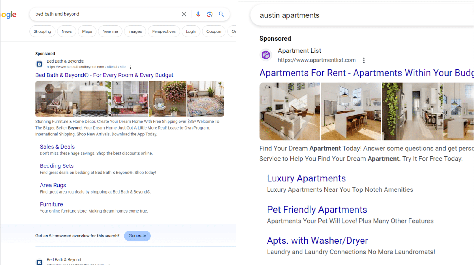 Paid search - expanded real estate