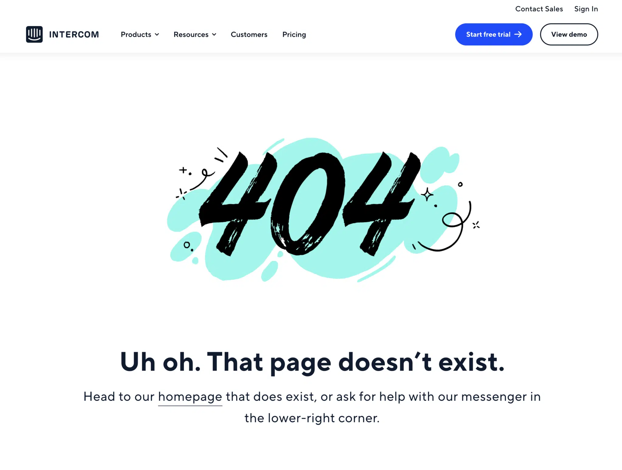 Intercom 404 page