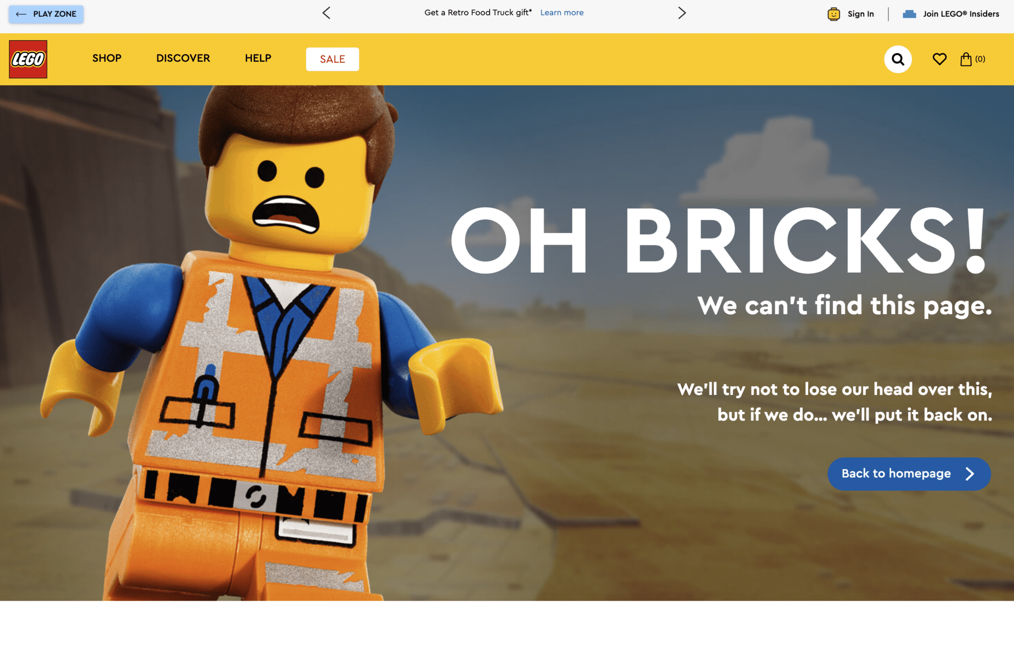 Lego 404 page