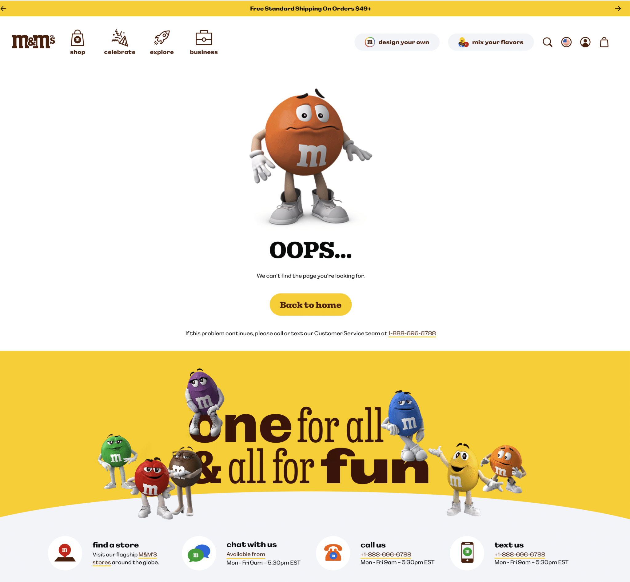 M&Ms 404 page