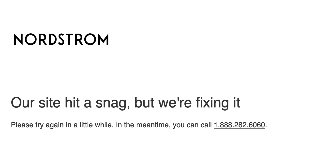 Nordstrom 404 page