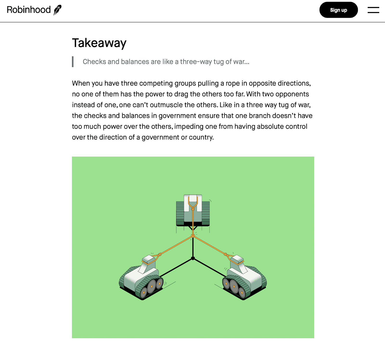 Robinhood article with relevant image - checks and balances