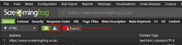 ScreamingFrog - شجرة الدليل