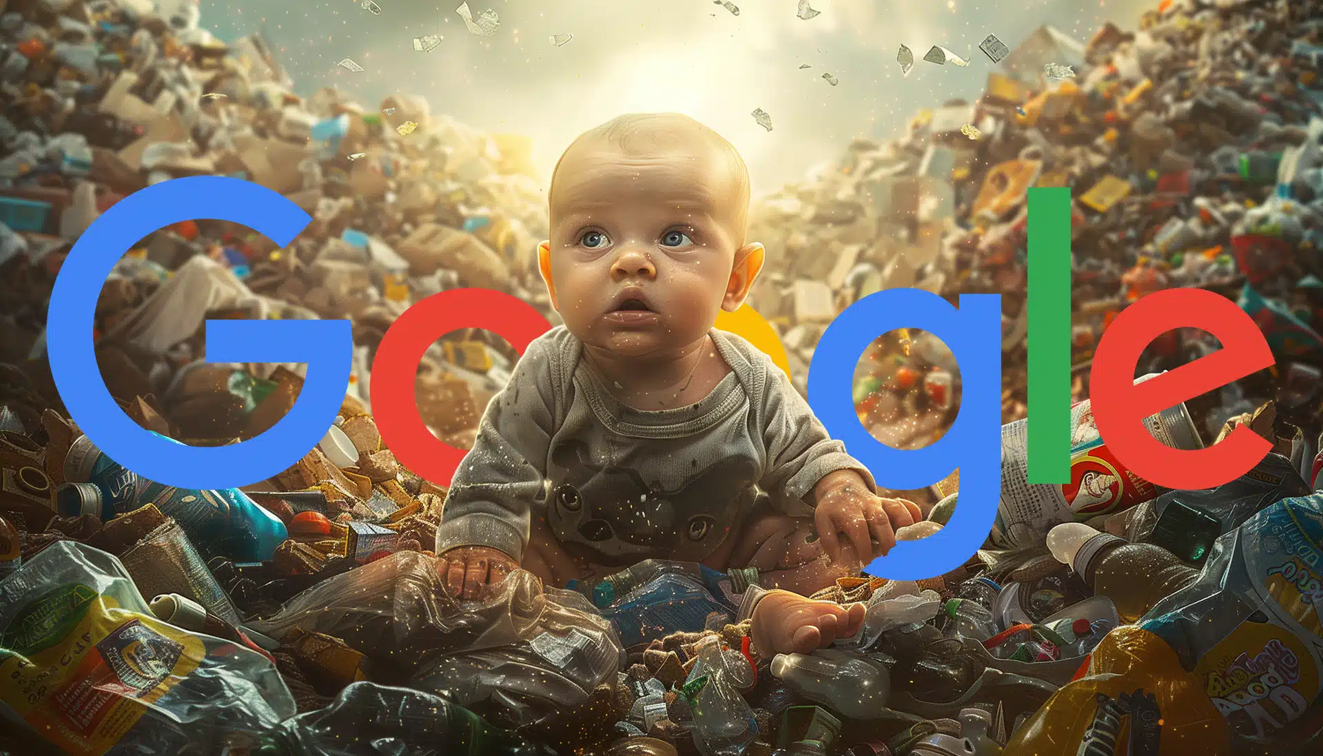 Baby trash can Google logo 1920