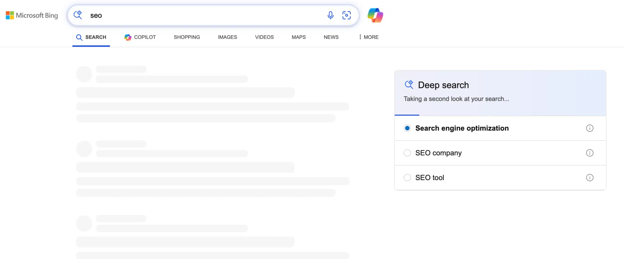 Bing Deep Search Generating