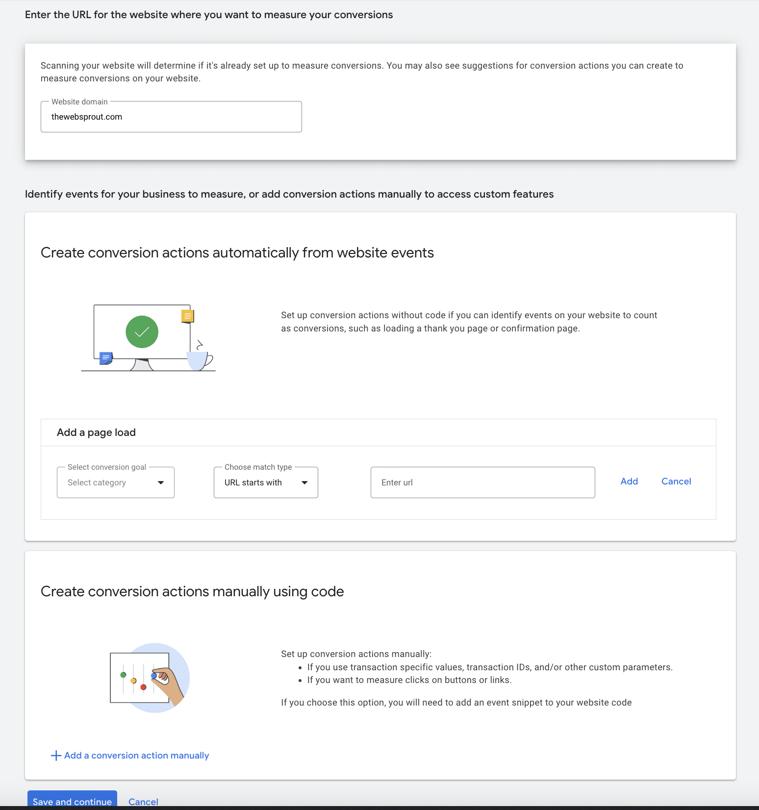 Google Ads Tracking Website Conversion Actions