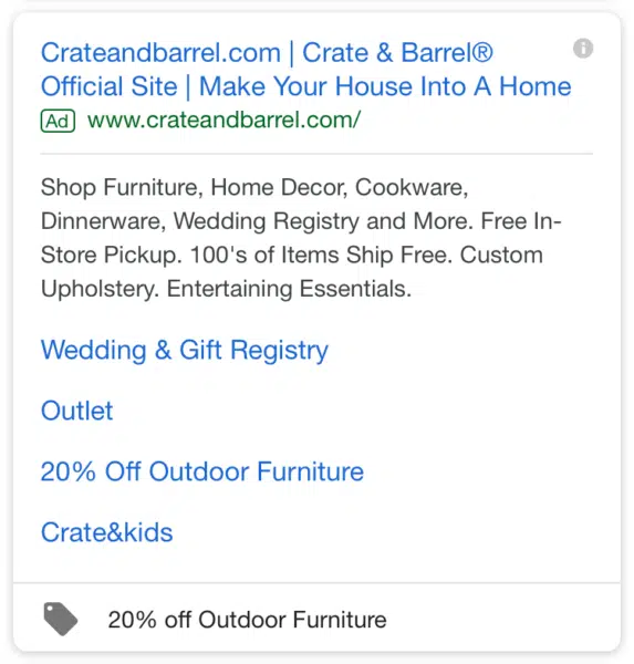 Promotion Asset Google Crateandbarrel