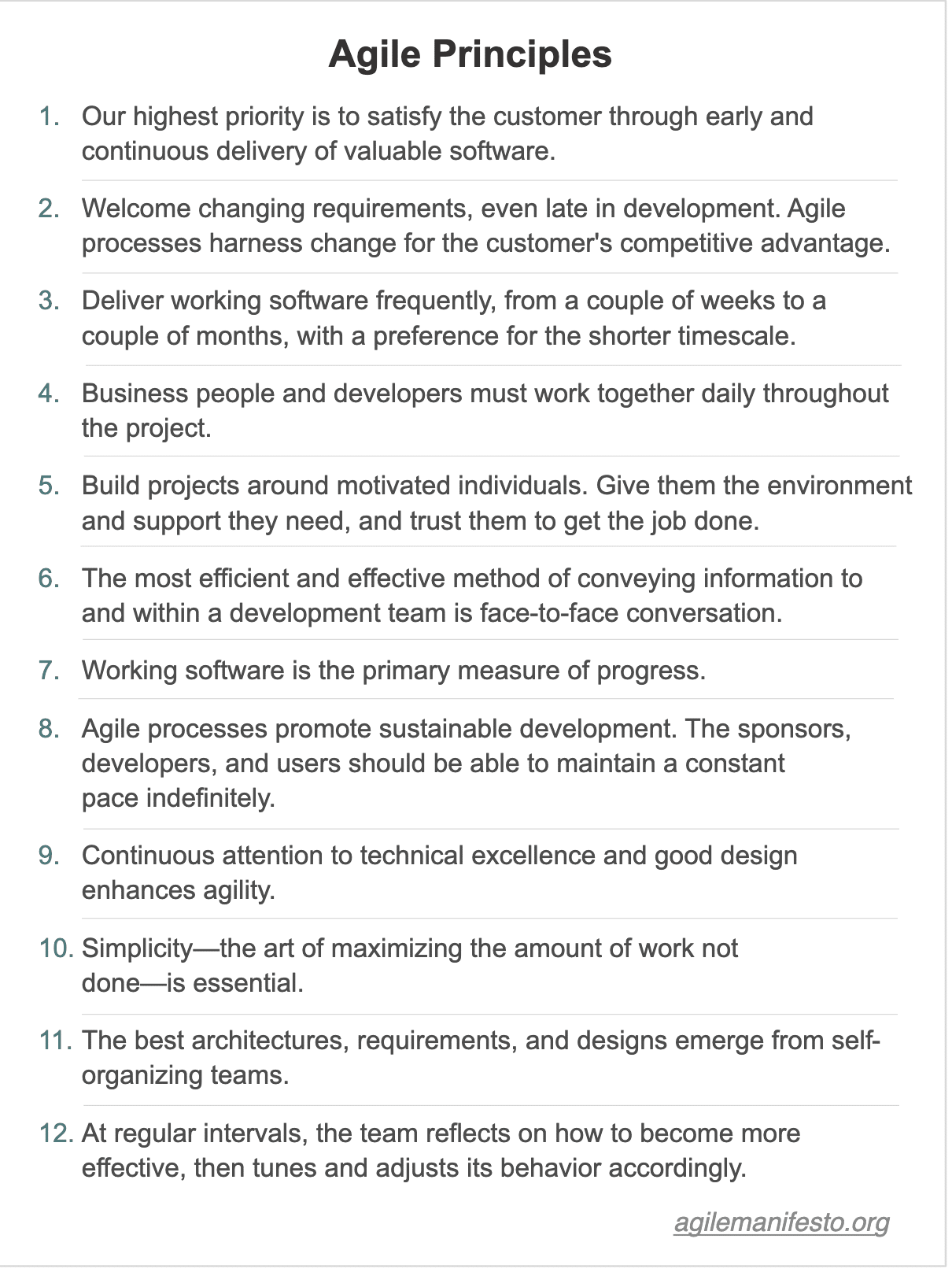 Agile principles