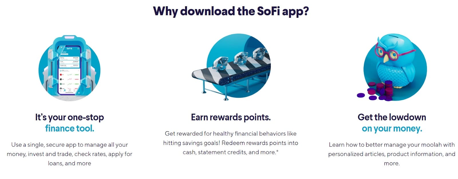 SoFi app landing page