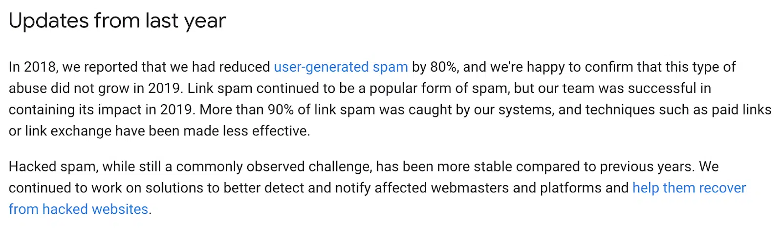 Impact of SpamBrain