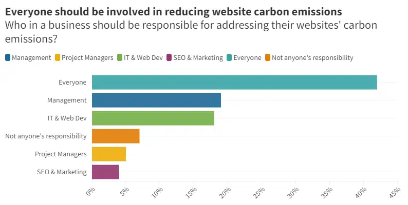 Who in a business should be responsible for addressing their websites' carbon emissions?