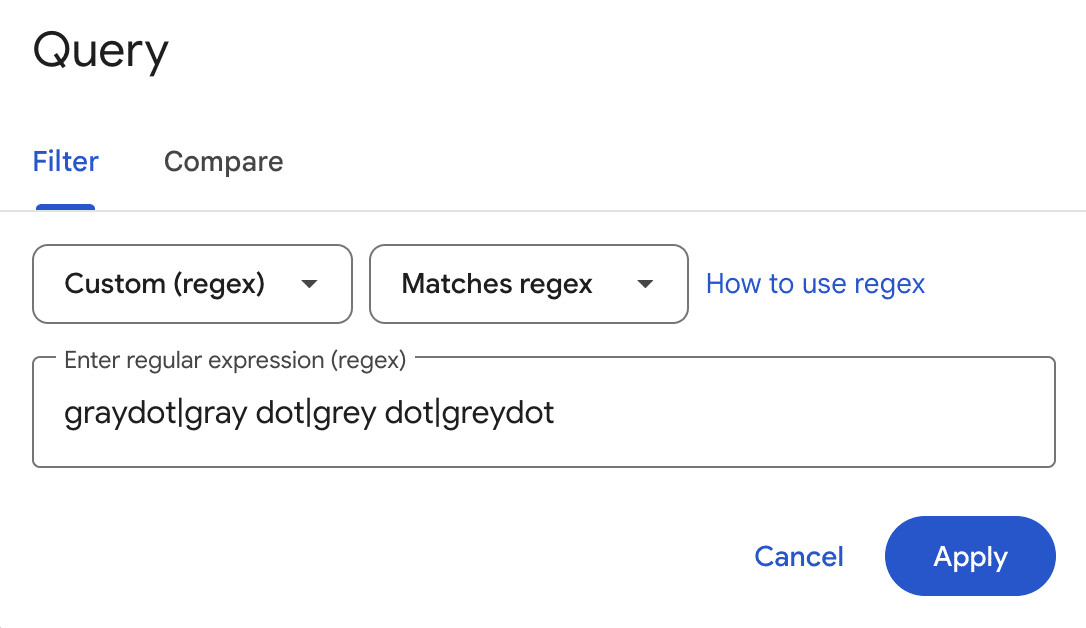 GSC query filter - Brand name