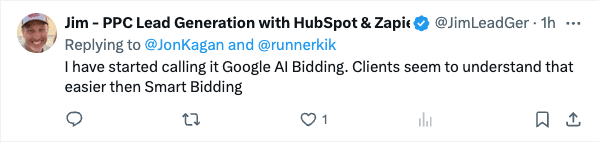 Google AI bidding tweet