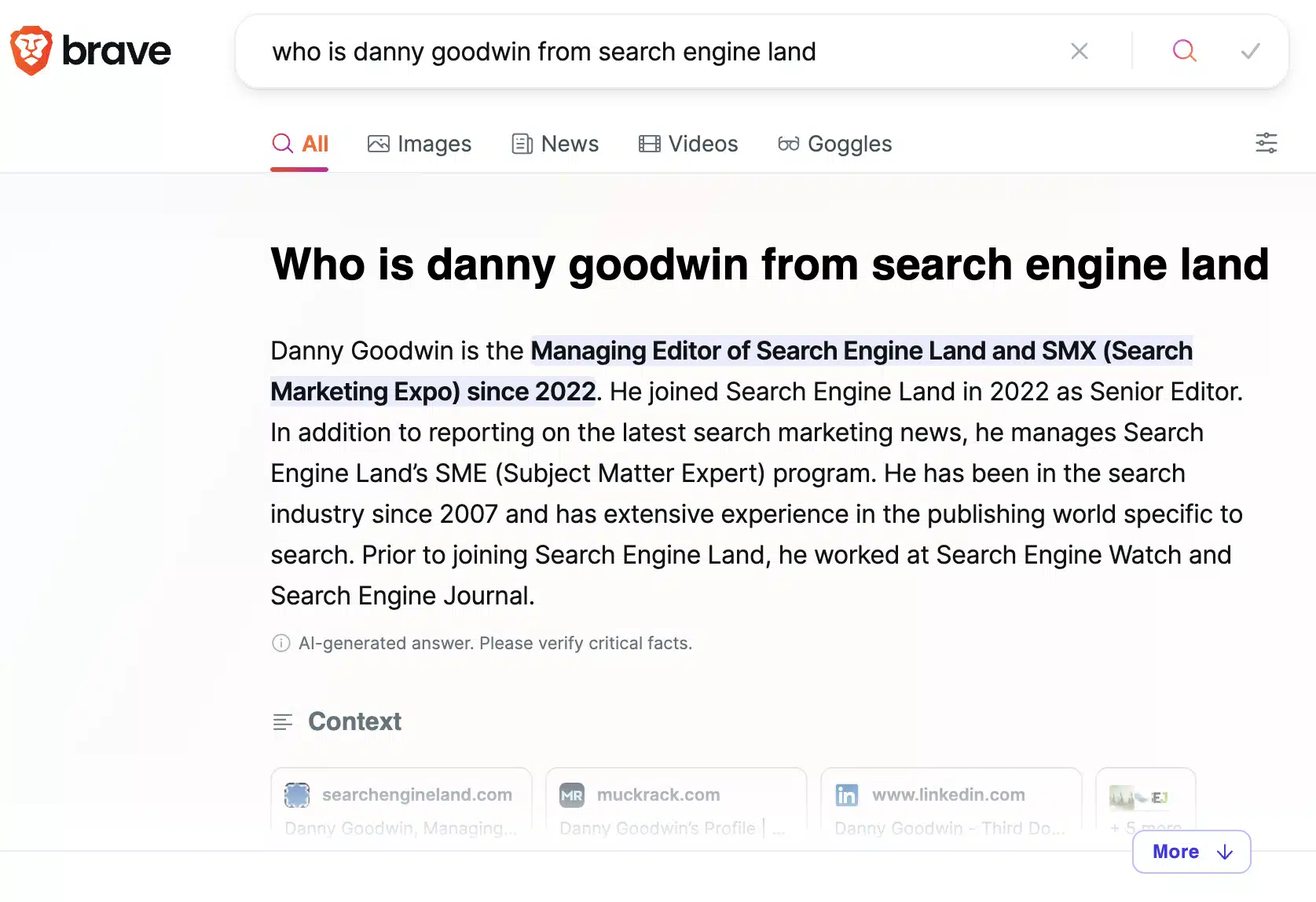 Danny Brave Search