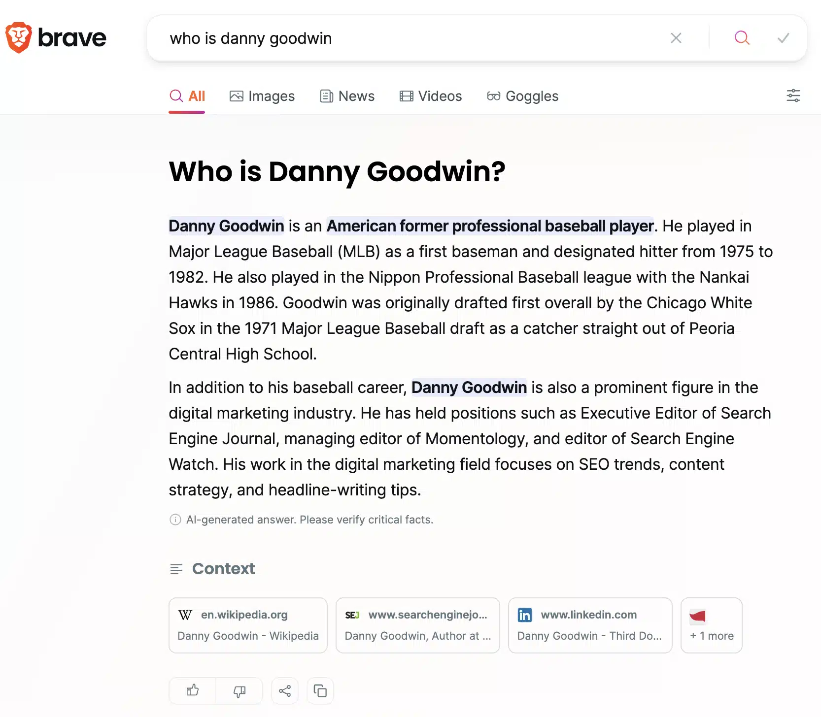 Danny Goodwin Confusion Brave