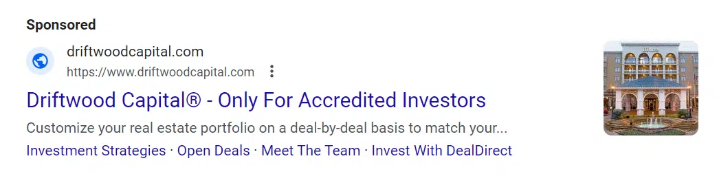 Only for accredited investors