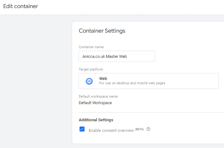 Checking consent configuration of tags in Google Tag Manager