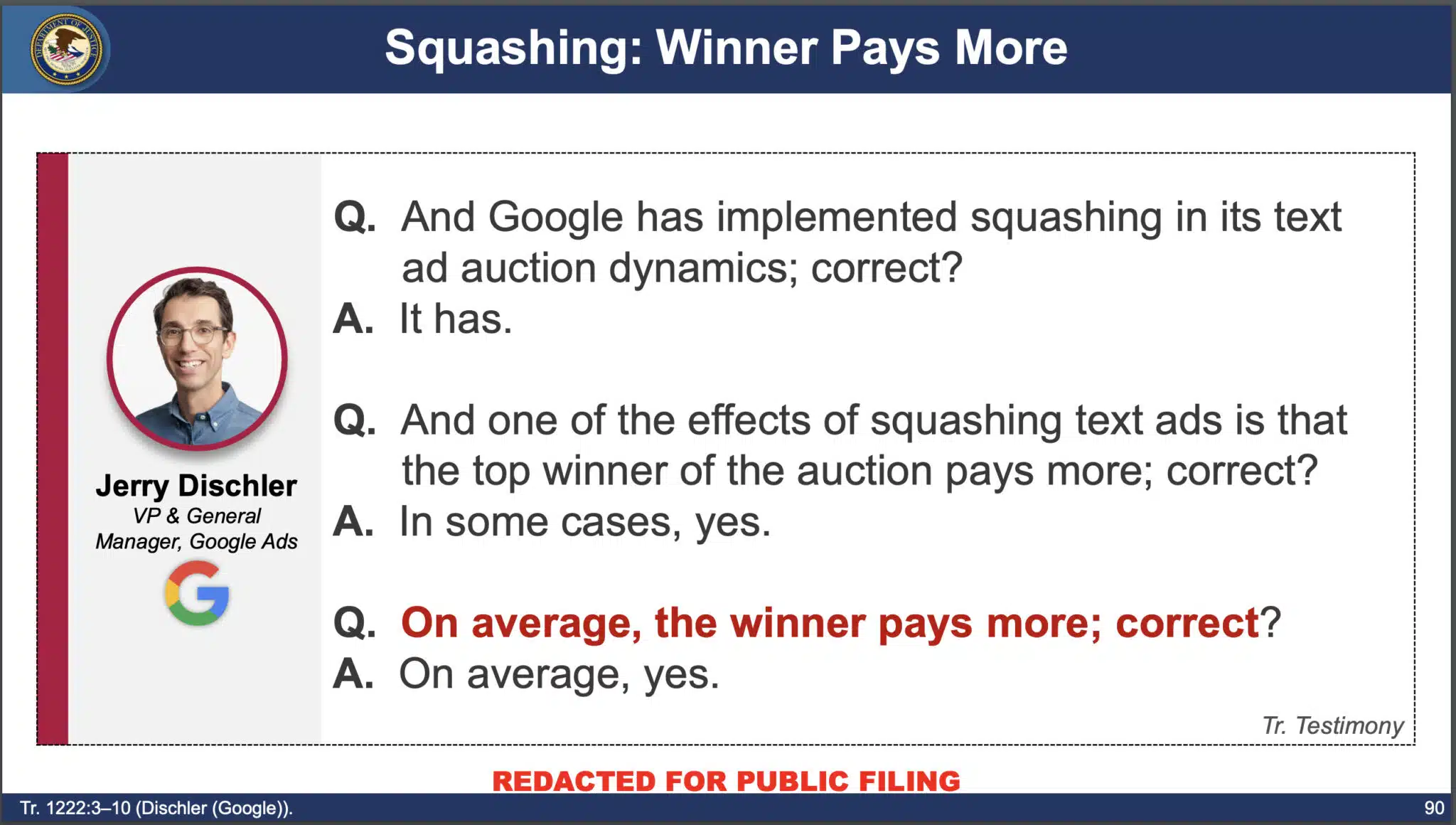 Google Squashing winner pays more at scale