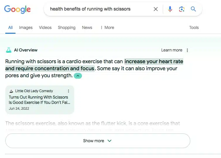 Run With Scissors Ai Overviews Google