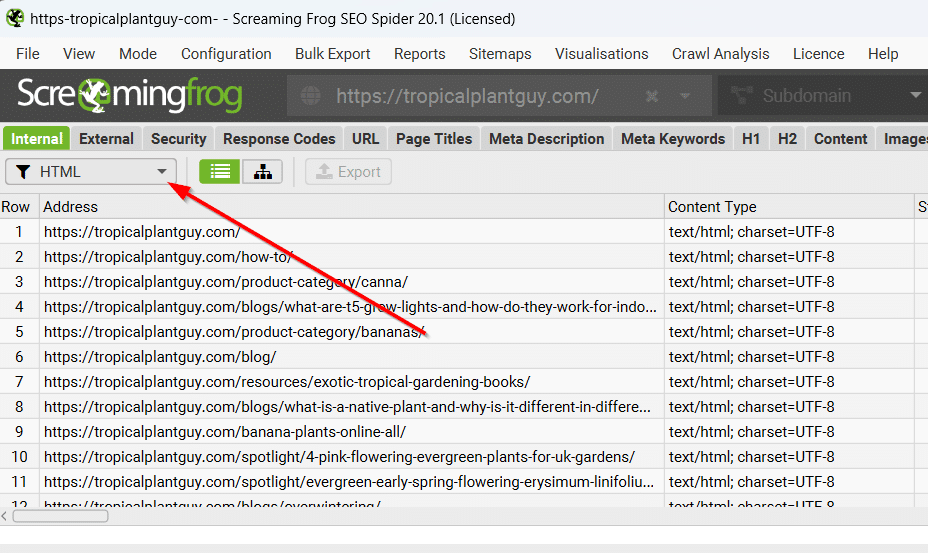 Screaming Frog Html Filter