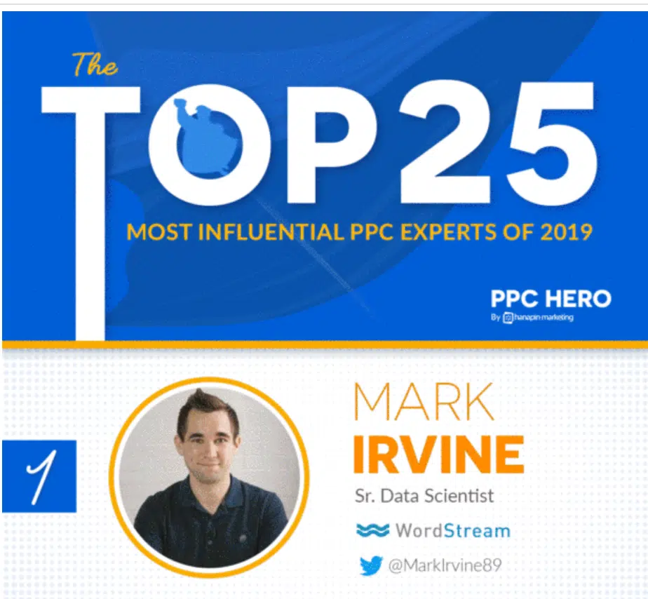 Top Ppc Expert Mark Irvine 2019