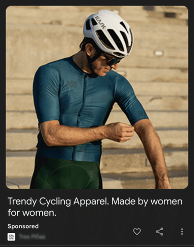 Cycling apparel ad