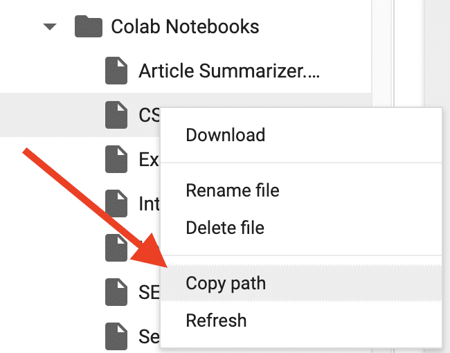 How to connect to Google Drive - Copy path