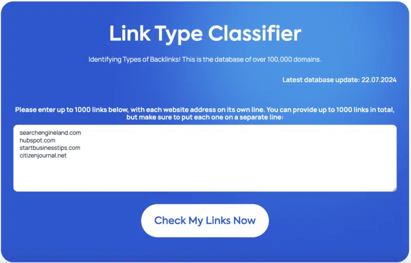 Admix 8th Como usar o classificador de tipo de link