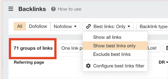 Analyze the volume of authoritative backlinks they’ve earned - Best links only