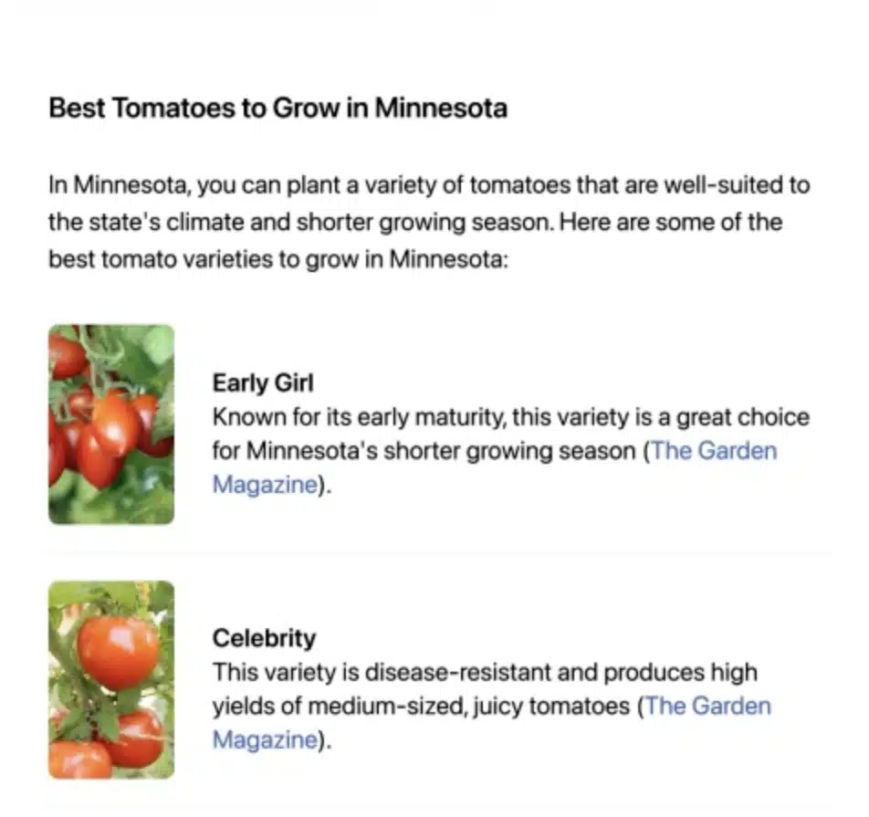 Recherche de Tomates avec SearchGPT