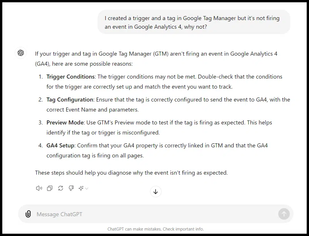 ChatGPT - Troubleshooting Google properties