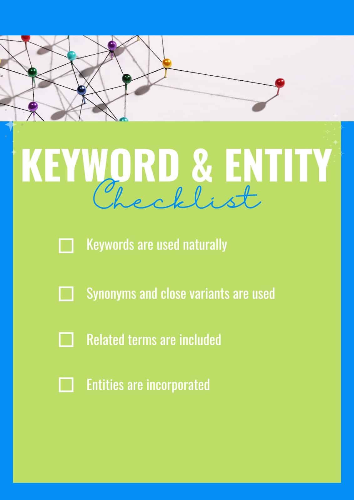 Checklist- Keyword and entity usage