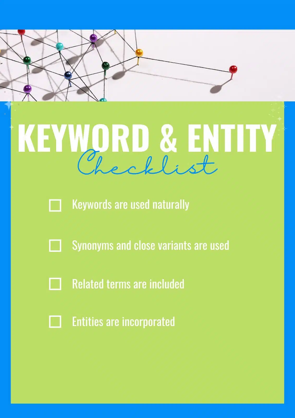 Checklist- Keyword and entity usage