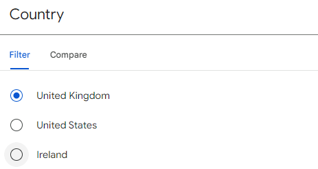 GSC filter to primary target geography