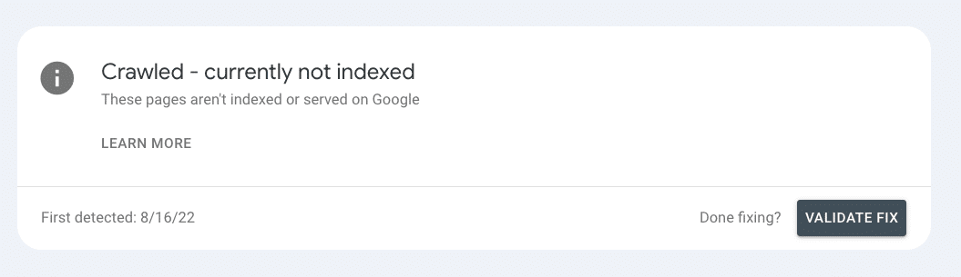 crawled-not-indexed-google-search-console-error