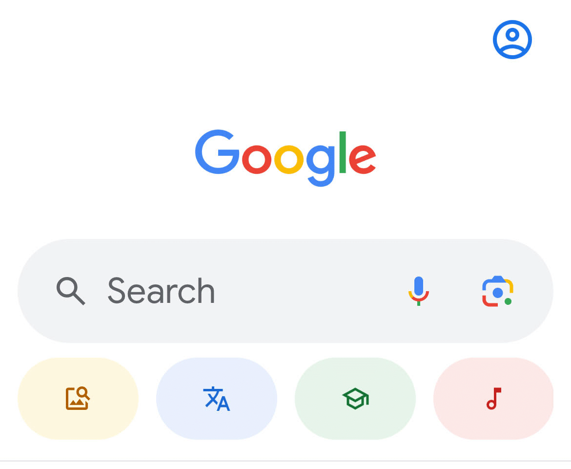 Google Search on a mobile device