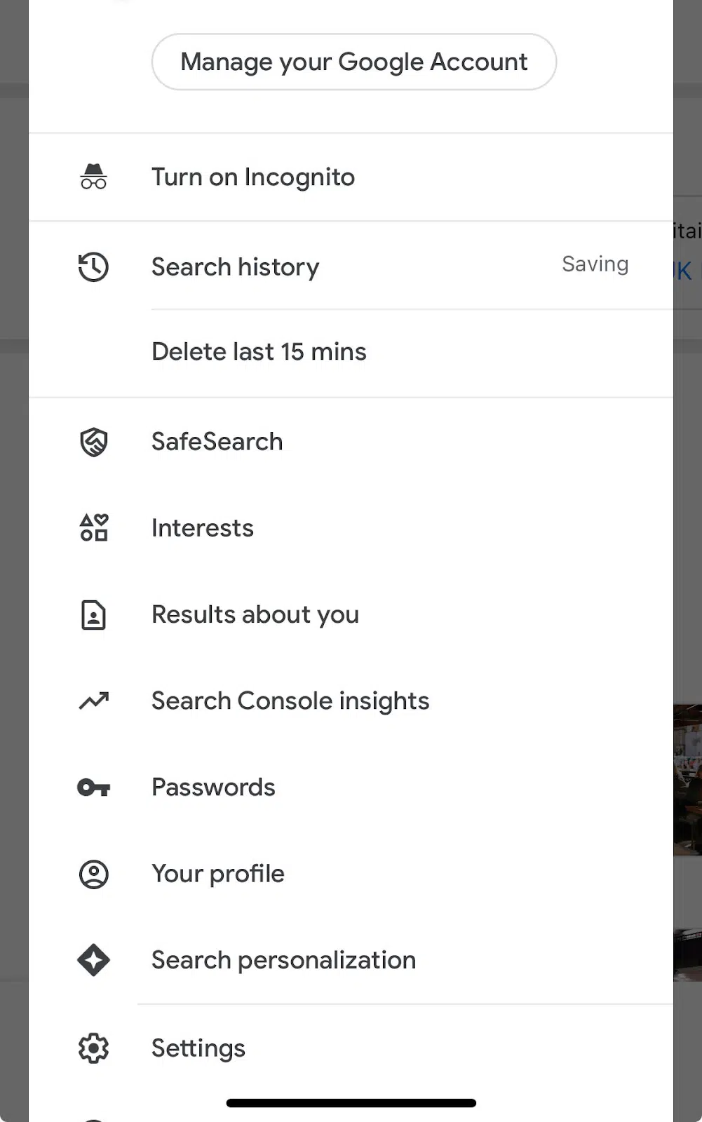 Manage your Google account