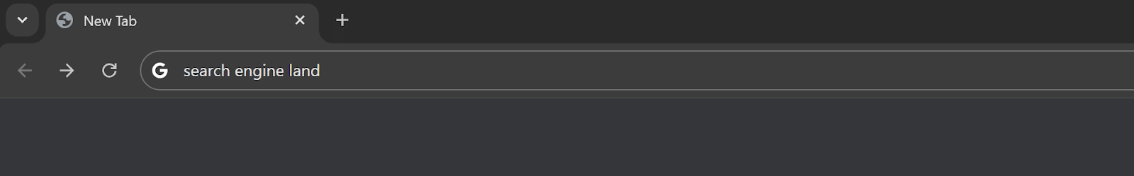 Typing search query in Google Chrome browser