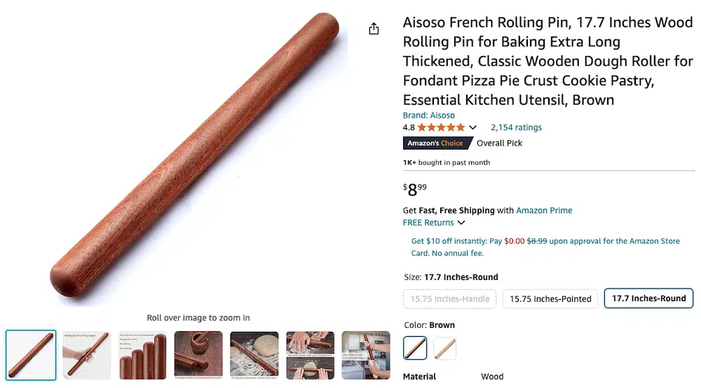 Popular rolling pin product on Amazon