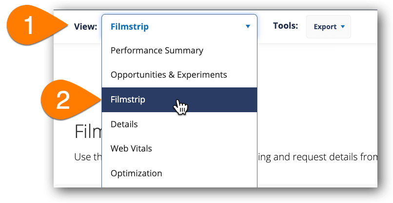 Filmstrip view in WebPageTest.org