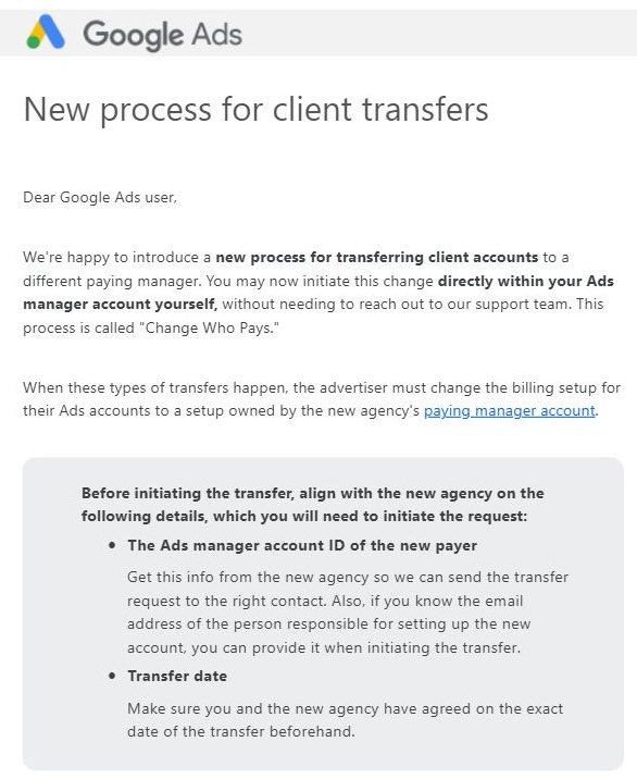 Google Ads Change Who Pays
