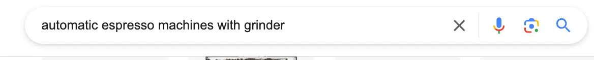 Google SERPs Refine results - automatic espresso machines with grinder