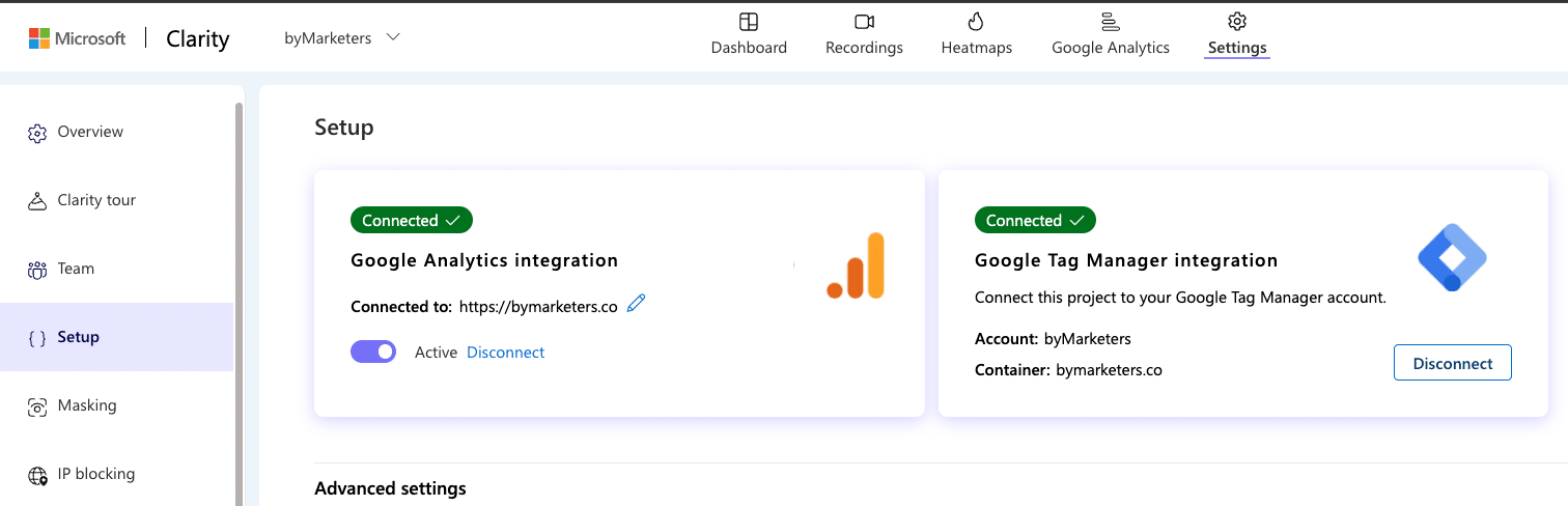 Microsoft Clarity and GA4 integration