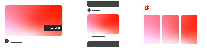 YouTube Feed, Shorts and Skippable ads