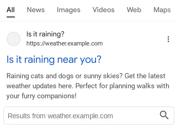 Google Sitelinks Search Box