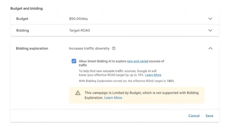 Search bid exploration